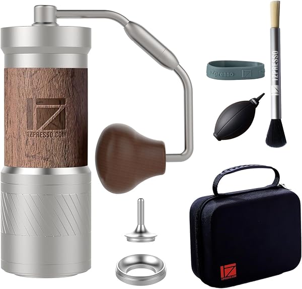 1Zpresso Moedor de café manual JE-PLUS com montagem de broca cônica revestida Italmill capacidade 40 g