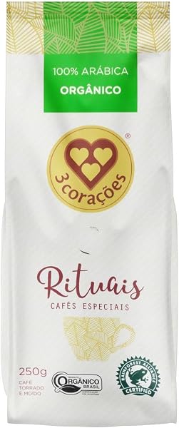 3 Coracoes Cafe Torrado e Moido Organico Rituais, 250g