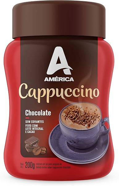 América Cappuccino Em Pó Chocolate Pote 200g