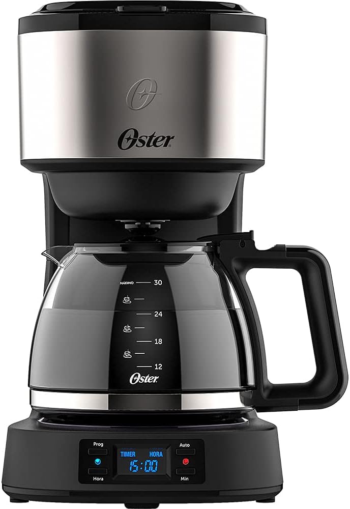 Cafeteira Oster Day Light Programável, 1,2L, 110V, Preto/Inox, 800W, OCAF500