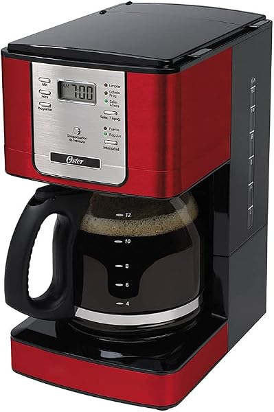 Cafeteira Oster Flavor Programável, 1,5L, 127V, Vermelha/Inox, 900W, BVSTDC4401