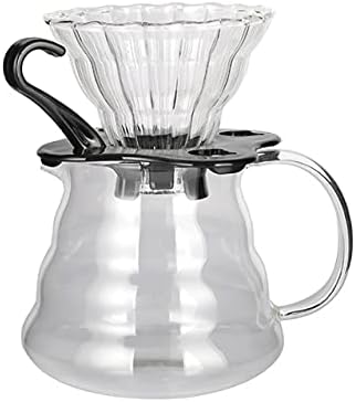 Conjunto Coador de Café Tipo Hario V60 Com Jarra de Vidro 600ml