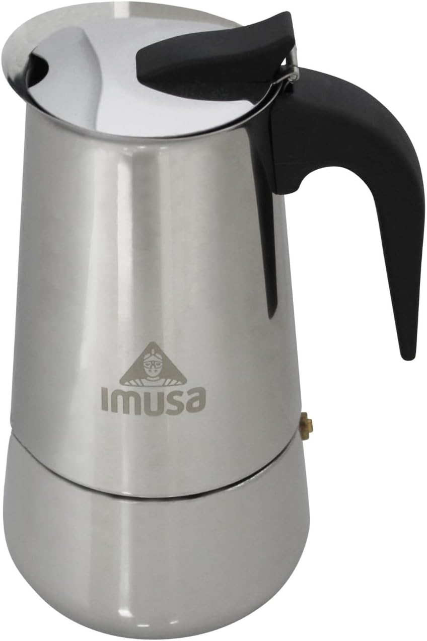 IMUSA USA B120-22062M Fogao de aco inoxidavel Cafeteira Espresso 6 xicaras, Prata