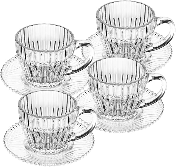 WOLFF Conjunto 4 Xícaras de Café de Cristal Imperatriz 110ml