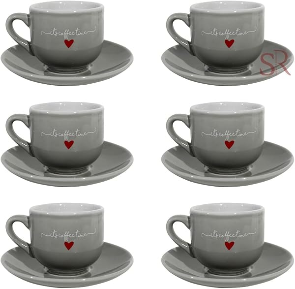 Xícaras para café de porcelana L amour rosa 90 ml 6 peças Haüskraft